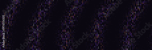 Abstract Quantum Computing Data Stream, Purple Digital Matrix Background
