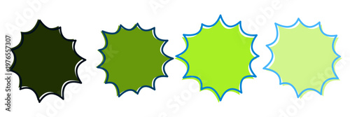 Green Starburst Price Tags for Eco Friendly Product Sales and Discounts