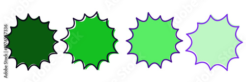 Green Starburst Price Tags for Eco Friendly Product Sales and Discounts