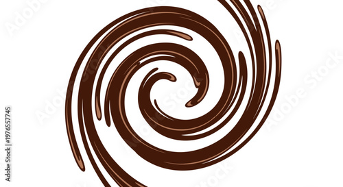 Swirling Dark Chocolate Sauce, Creamy Liquid Motion, Abstract Dessert Design