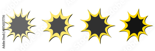 Comic Book Style Explosion Speech Bubbles for Retro Superhero Graphic Design