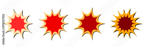 Comic Book Style Explosion Bubbles for Retro Superhero Graphic Design