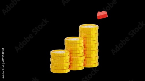 3D Stock Market Crash | Alpha Channel