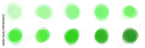 Set of green sensory blobs, neurodiversity awareness graphics, mental health design elements