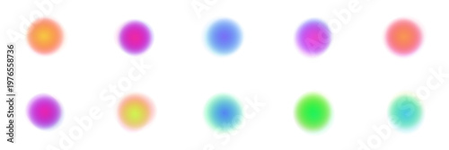 Set of abstract aura energy circles for spiritual chakra healing and meditation design