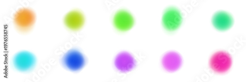 Abstract blurred neon color circles for aura and chakra energy visualization