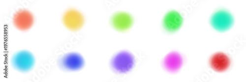 Abstract blurred neon color spots for modern digital art and web design backgrounds