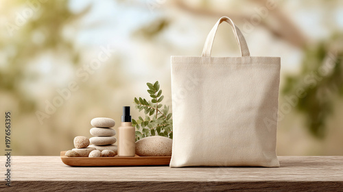 green tea bag with fresh herbs