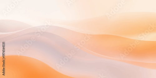 Abstract orange and gold vector background illustration featuring fluid silk waves and a satin texture with artistic light curves for a modern wallpaper design