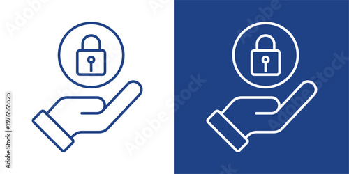 Data Privacy Blue And White Icon Style Collection