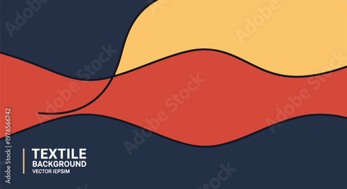 A layered abstract design featuring curving shapes and a minimalist palette