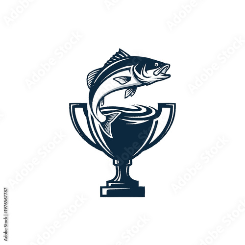 Fishing Trophy with Jumping Bass Emblem.