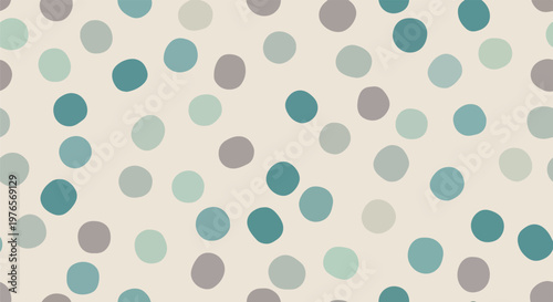 A neutral background scattered with assorted circles in a muted palette