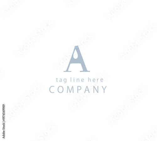 Minimalist letter A logo design with water drop icon Free Download Minimalist letter A logo design with water drop icon - GFXLoad
