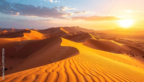 Golden expanse, sunlit serenity, vast horizons, ethereal glow.