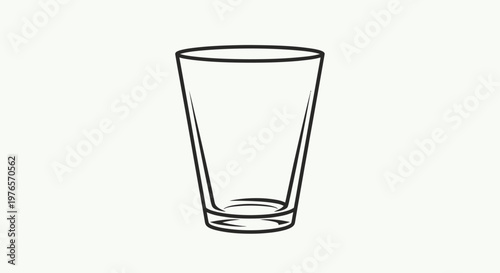 Simple Outline Drawing of an Empty Glass Tumbler