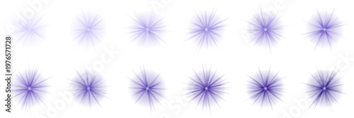 Purple Starburst Light Effects for Sci-Fi Game UI and Magic Spell Visuals