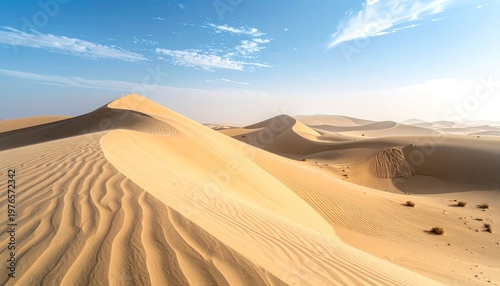 Golden dunes under a boundless sky