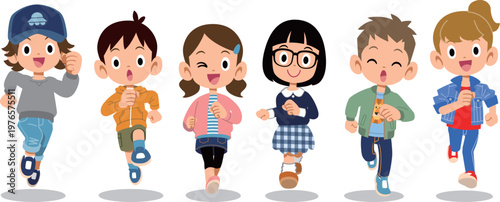 朗らかに走る6人の子どもたち