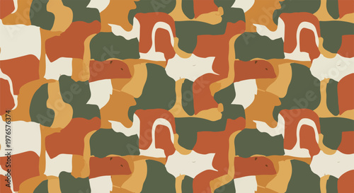 Abstract pattern with organic shapes in muted earth-tone colors