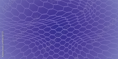 Curved net pattern with blue background. Seamless design for sportswear or equipment like soccer goals, volleyball nets, basketball hoops, hockey nets, and athletic gear.