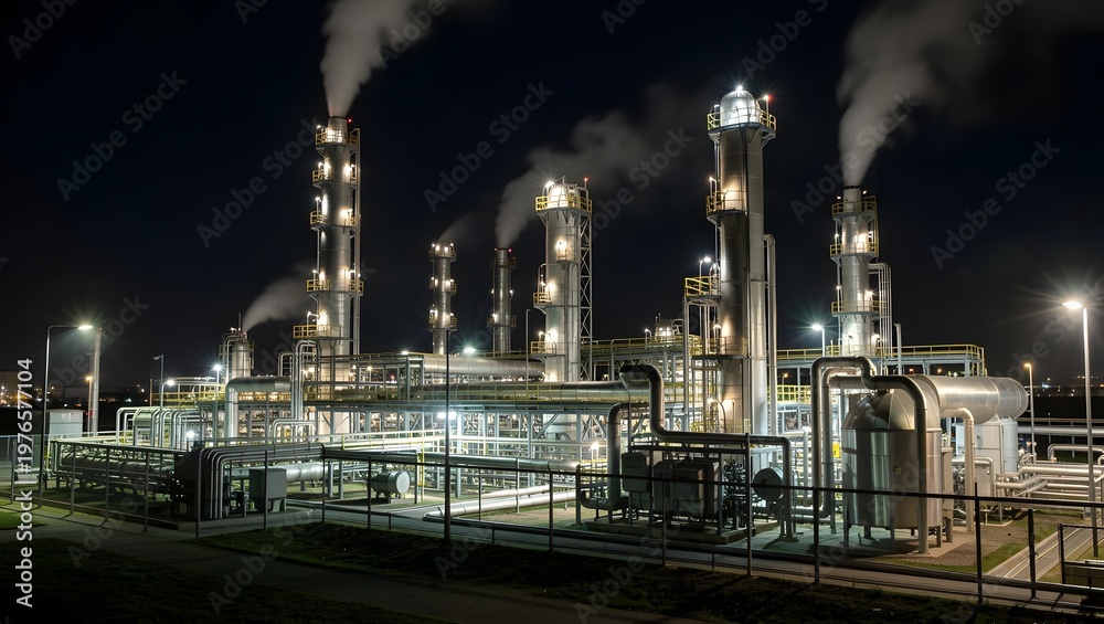 Fototapeta premium Chemical plant at night