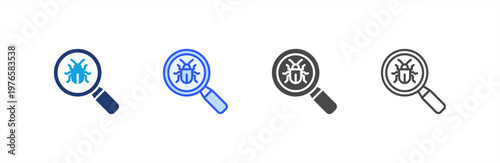 Detection icon multiple style collection. Vector illustration.