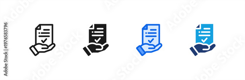 Handout Information Document icon multiple style collection. Vector illustration.
