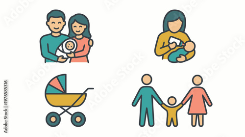 A happy family with parents and children enjoying quality time together in a loving relationship