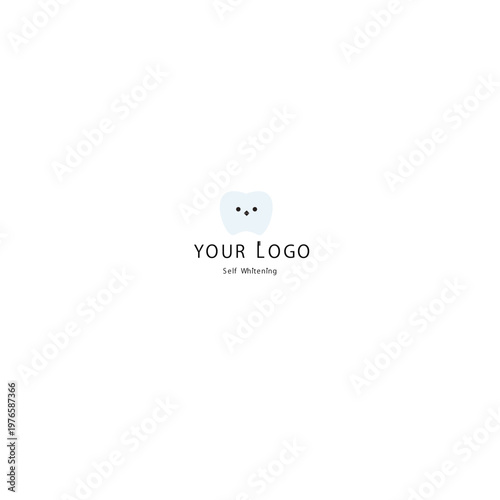 Friendly tooth mascot logo for self whitening salon