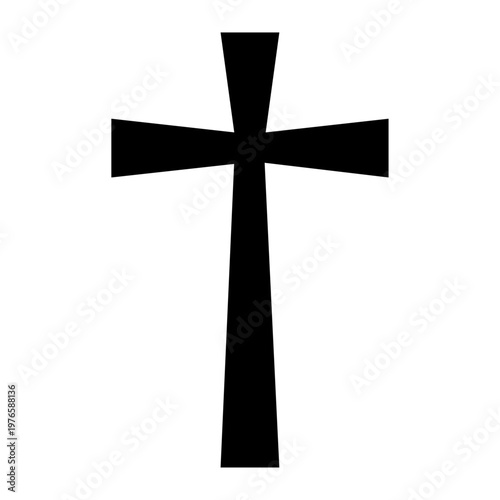 Christian cross Black cross symbol vector illustration religious faith sign, Christian crucifix icon, minimalist spiritual design, isolated graphic