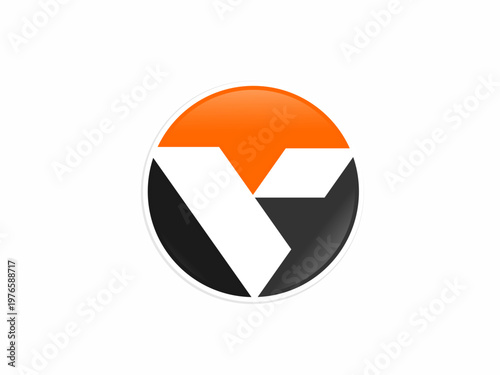 Free Download Professional Abstract Letter V and T Monogram Logo Design with Orange and Black Color Palette in Circular Geometric Shape - GFXLoad