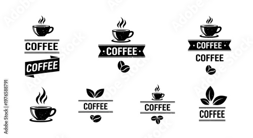 Elegant Vector Coffee Badges and Emblems for Cafe Branding and Restaurant Design