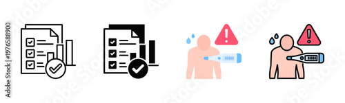 Fever Detection Icon Pack In Multiple Styles