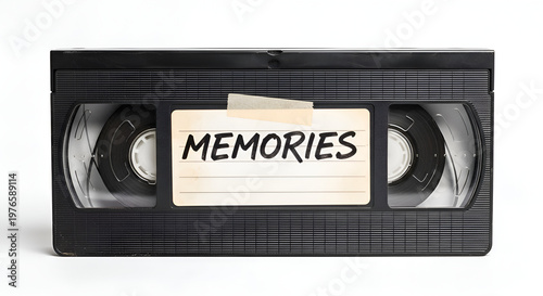 Vintage VHS Tape with Memories Label.