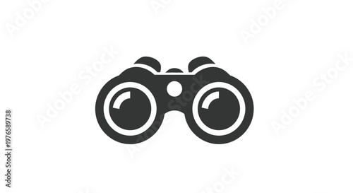 Professional vector graphic illustration of modern binoculars representing vision and discovery concept designed for business branding or creative projects that require a simple flat icon style