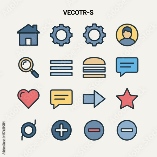 Flat design vector icons set for business, industry, and productivity concepts