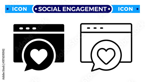 Social Engagement and Favorite News Feedback Web Interface Vector Icon Set