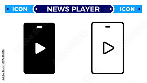 Mobile News Player and Smartphone Video Media Access Vector Icon Set