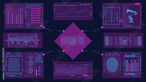 Animated interface for working with biological, biometric, and technical data