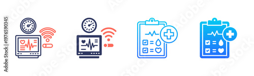Real-Time Vitals Icon Pack In Multiple Styles