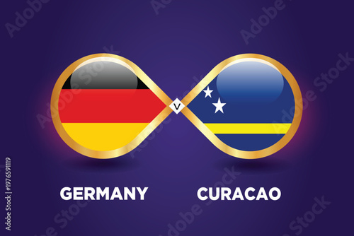 Germany vs Curacao soccer match thumbnail design