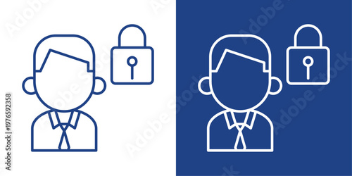User Privacy Blue And White Icon Style Collection