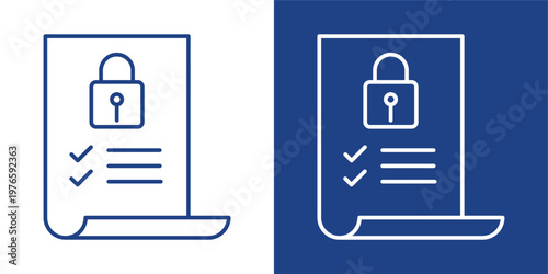 Data Privacy Blue And White Icon Style Collection