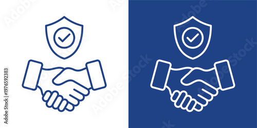 User Consent Blue And White Icon Style Collection