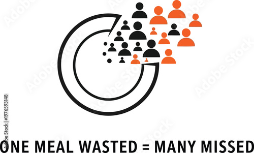 Food Waste Awareness Concept Graphic Showing Impact On Hungry People With Minimalist Icon And Text