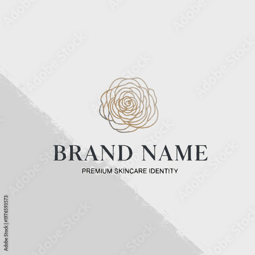 Elegant Rose Logo for Premium Skincare Brand Identity.