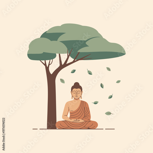 Buddha Sitting in Meditation Posture.