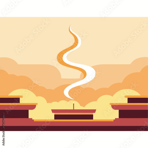 Smoke Rising From Incense Sticks.