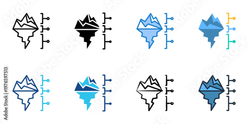 Freudian theory icons set multiple style collection. Editable stroke 
